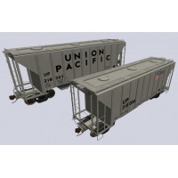 Union Pacific 2 Bay Ribbed Hoppers